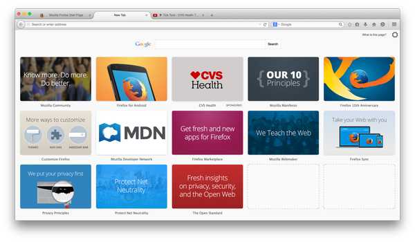 CVS Health dans les tuiles de Firefox