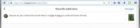 Écrire une légende sur Instagram dans Firefox User-Agent Switcher sur Android