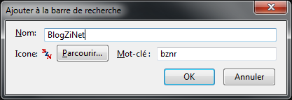 Boîte : Ajouter à la barre de recherche
