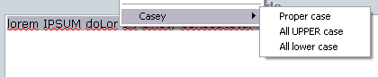 Menu contextuel de Casey Case Converter dans Firefox