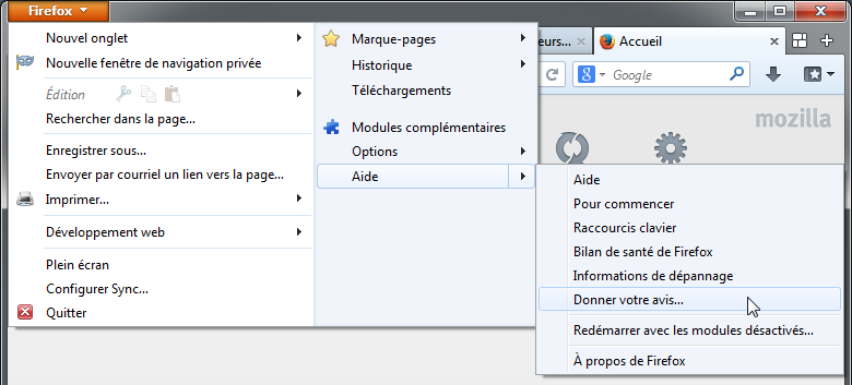 Donner votre avis dans Firefox 27