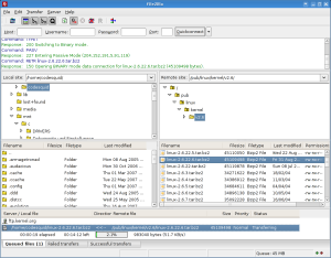 Interface principale de FileZilla 3