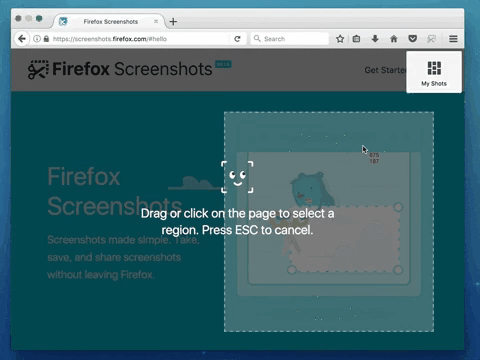 Prendre une capture avec Firefox Screenshots