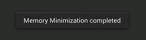 Message de Free Memory : Memory Minimization completed