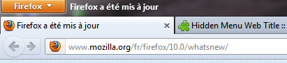 Titre à côté du bouton Firefox, fenêtre maximisée