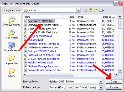 Importer des marque-pages dans Firefox
