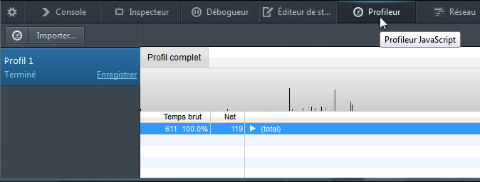 Importer et exporter les données profilées dans le profileur JavaScript
