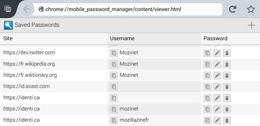 Mobile Password Manager viewer