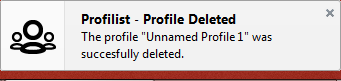 Notification système : Profilist – Profile deleted