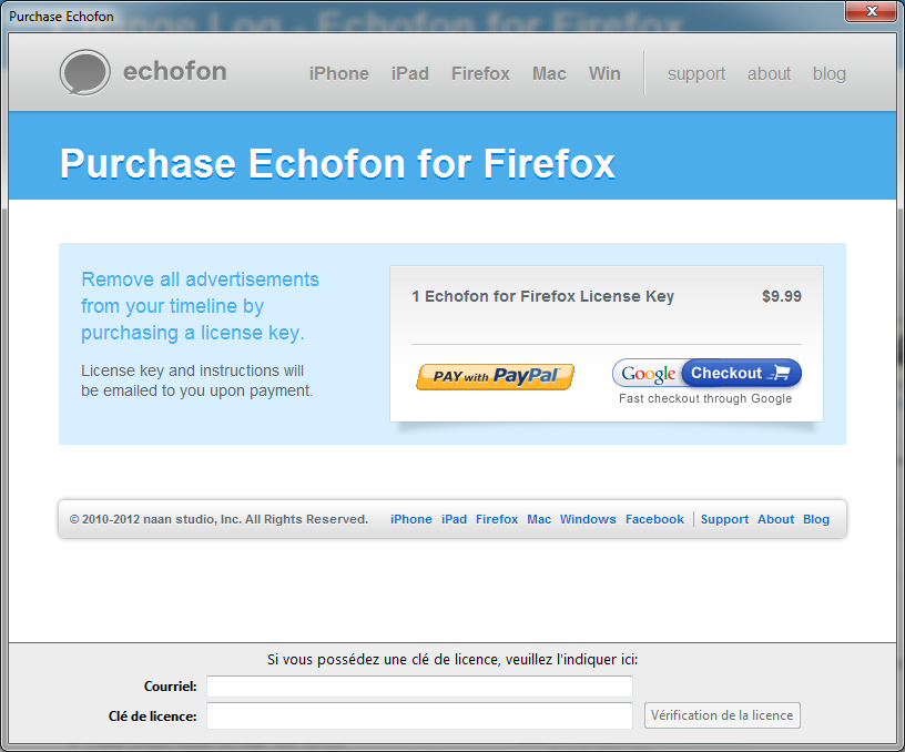 Purchase Echofon for Firefox
