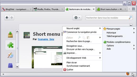 Short menu button dans Firefox 4