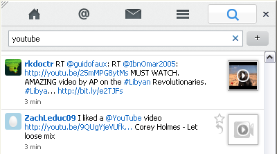 Vidéos dans Echofon 2